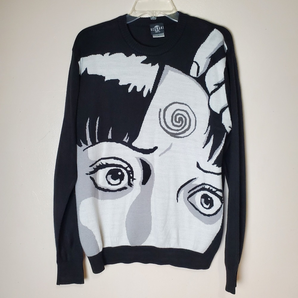 Uzumaki Junji Ito‎ Sweater Large Manga Black White Gray